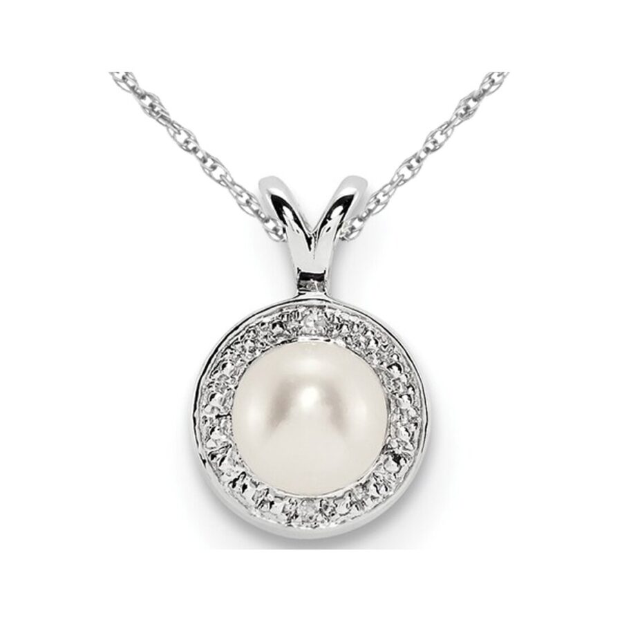 Gem And Harmony Solitaire White Cultured Freshwater Pearl