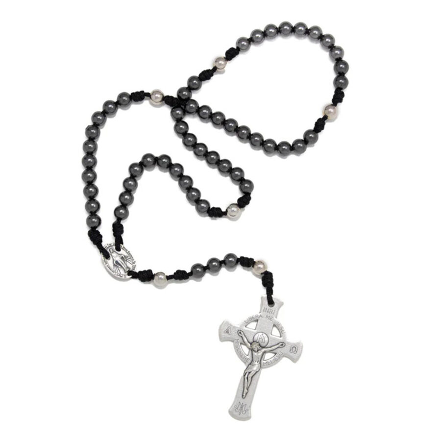 Lifetime Rosaries, Deliverance Cross Rosary, Black/Silver